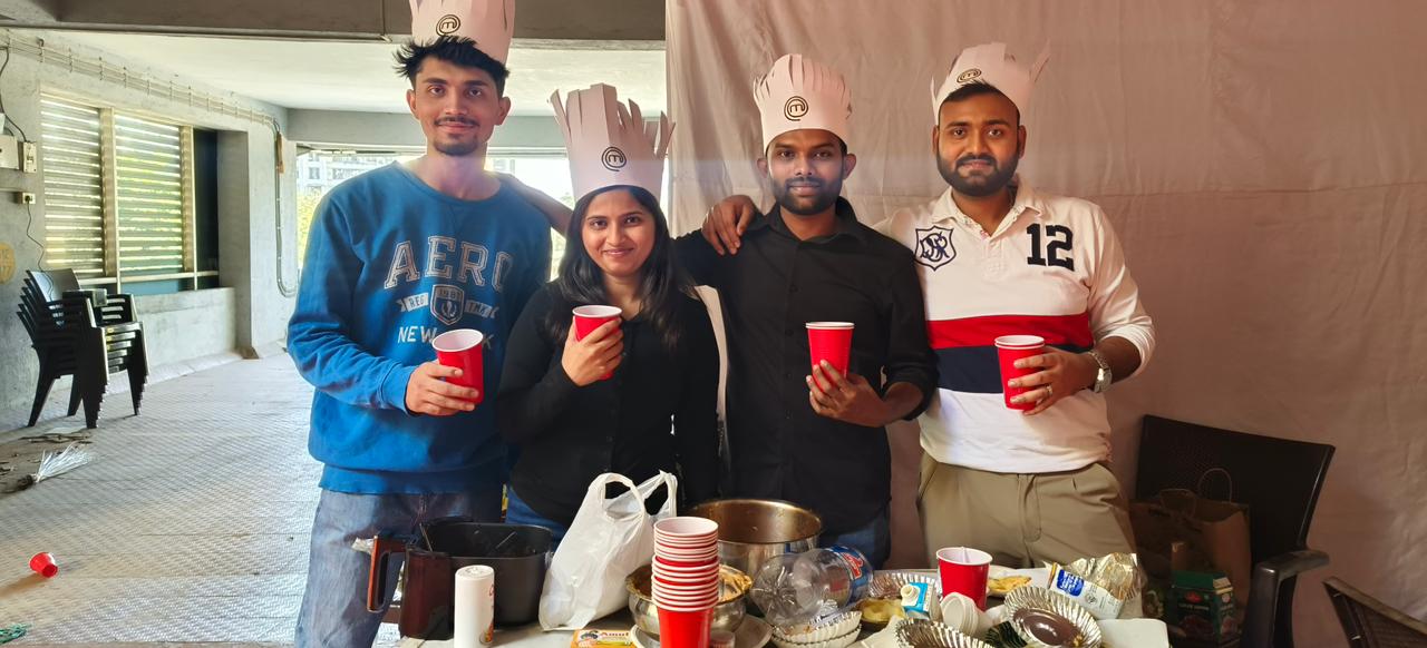 Team cheers at the cook-off